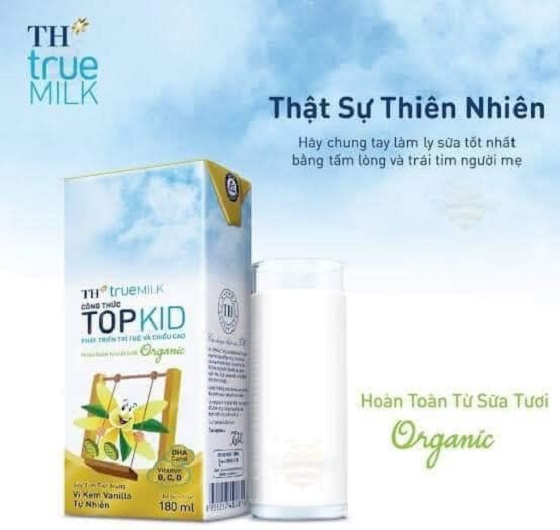 Sữa Tươi TH True Milk TOPKID Organic 180ml