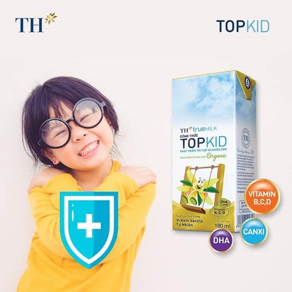 Sữa Tươi TH True Milk TOPKID Organic hộp 180ml