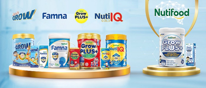 Sữa bột Nutifood Grow Plus + Vàng 1+ lon 800g cho trẻ trên 1 tuổi