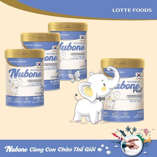 Thùng sữa Nubone Step 2 Lotte Foods Hàn Quốc, 1-3 tuổi