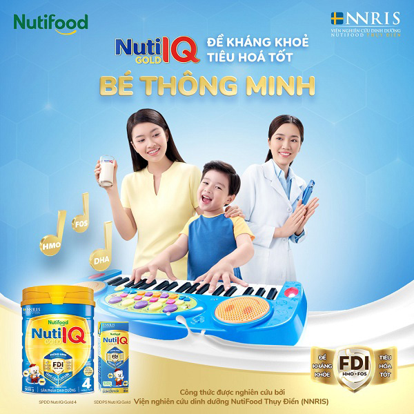 Thùng Sữa Nuti IQ gold số 4 cho trẻ 2-6 tuổi lon 900g