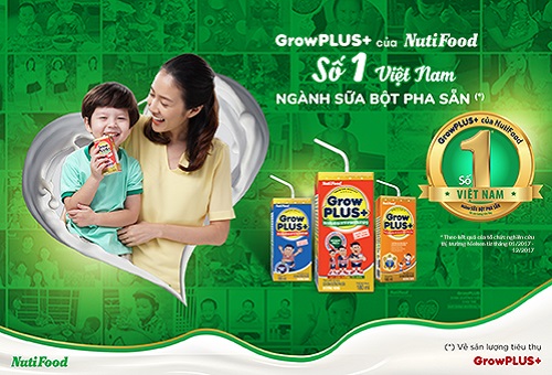 Sữa NutiFood Grow Plus + Xanh lon 900g cho trẻ trên 1 tuổi