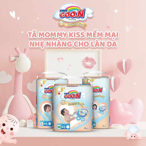 Tã Dán Goon Mommy Kiss Size L 48 miếng cho trẻ 9-14kg