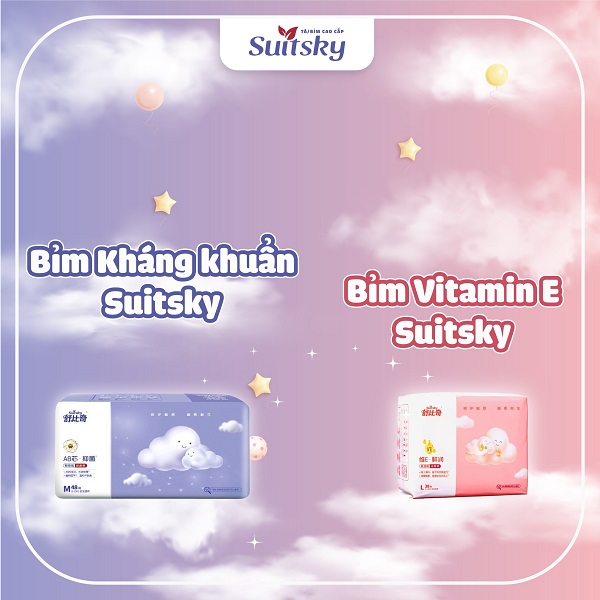 Tã dán Suitsky Vitamin E size L 38 miếng cho bé 9-14 kg