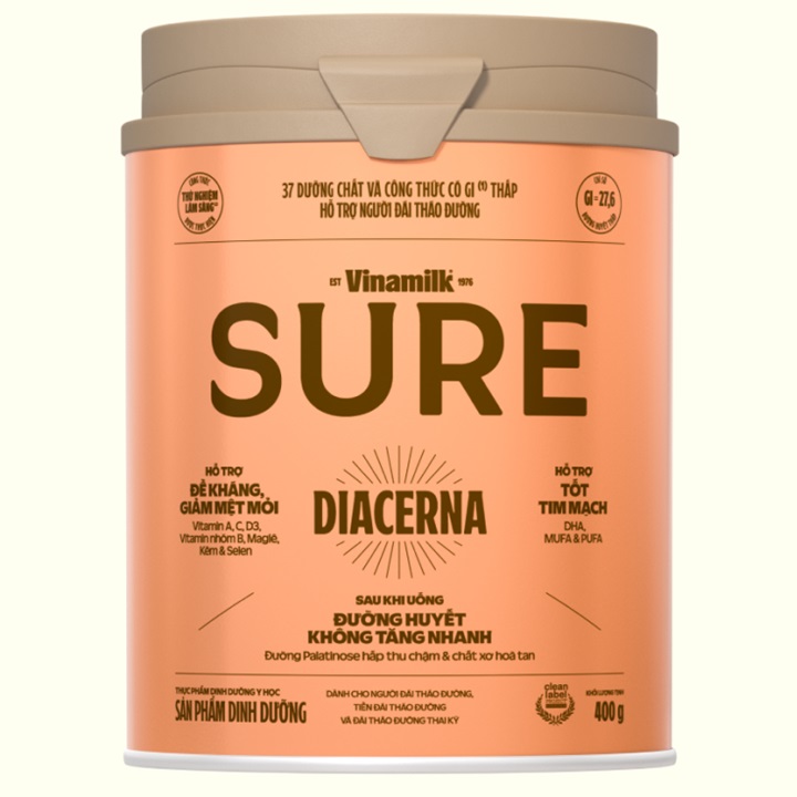 sữa cho người người tiểu đường vinamilk sure diecerna lon 400g