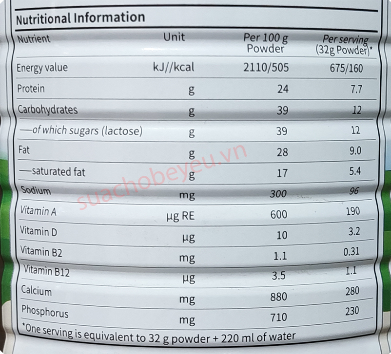 Sữa bột Arla nguyên kem lon 800g