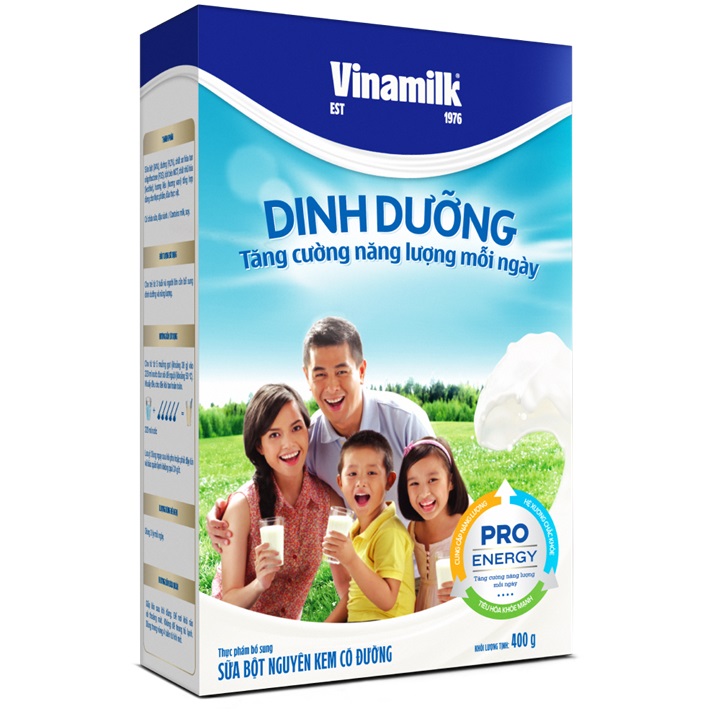 sữa bột nguyên kem vinamilk hộp giấy 400g