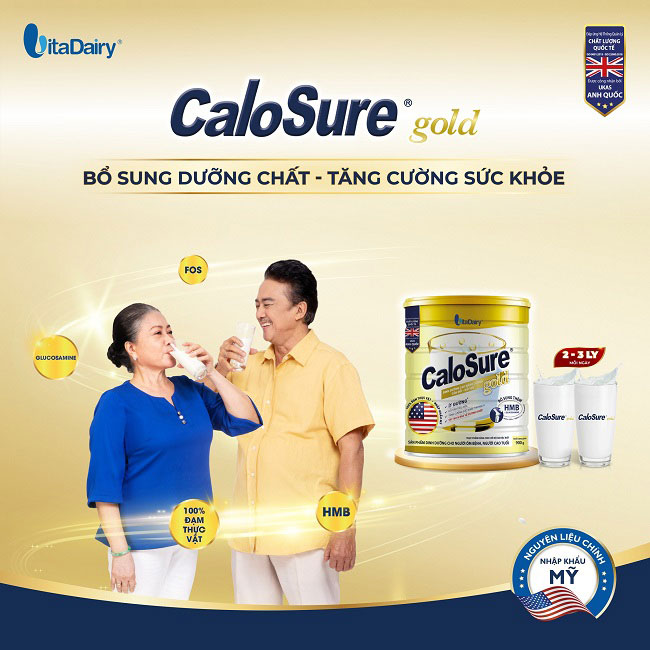 Sữa Calosure Gold Ít Đường lon 400g cho người lớn tuổi