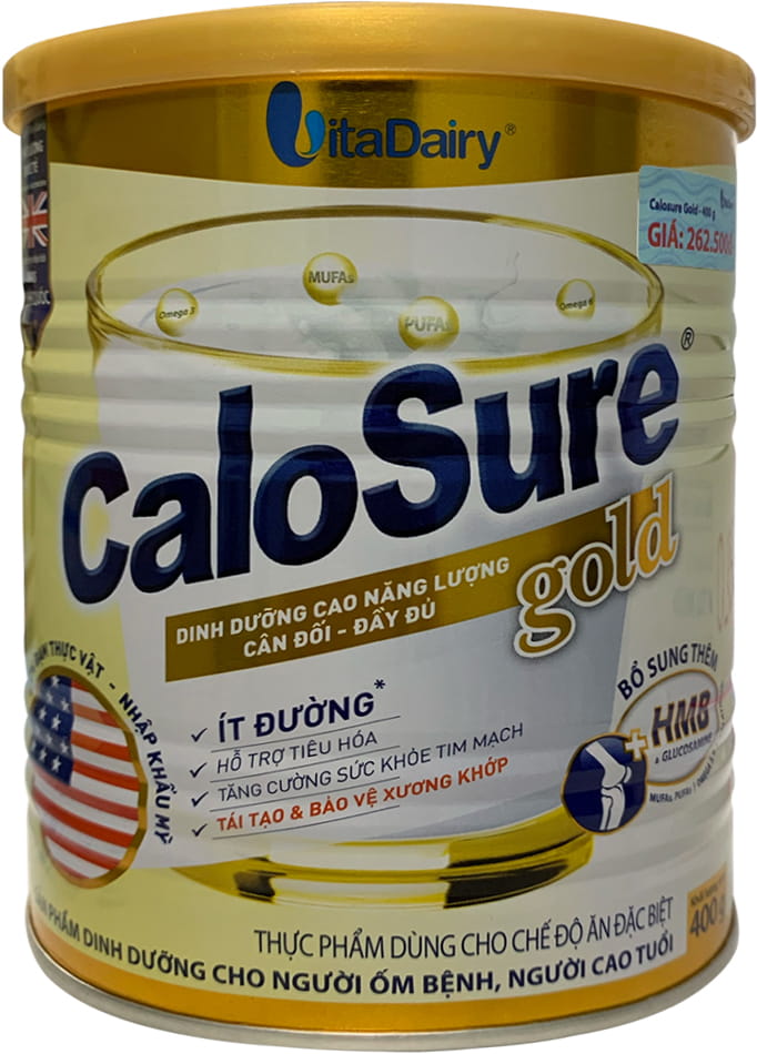 Sữa Calosure Gold Ít Đường lon 400g cho người lớn tuổi