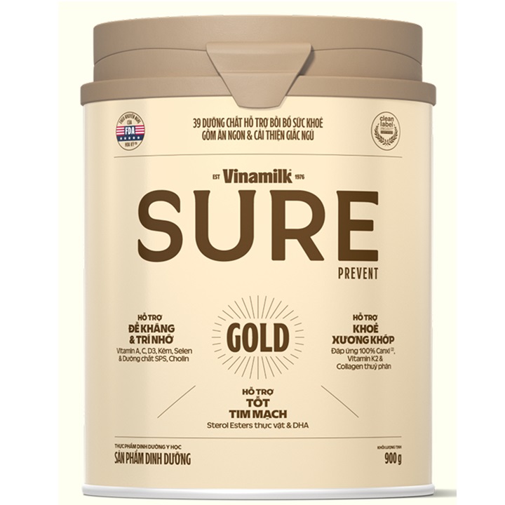 sữa vinamilk Sure Prevent Gold lon 900g dinh dưỡng cho người lớn