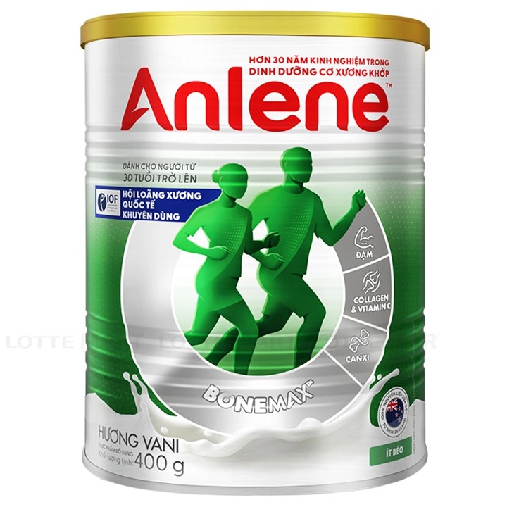 sữa bột anlene bonemax  hương vani lon 400g cho người từ 30 tuồi