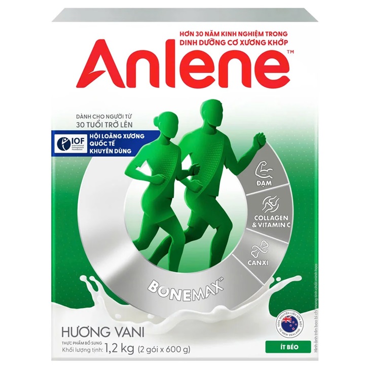Sữa Anlene bonemax hương Vani hộp giấy 1,2kg cho người từ 30 tuổi trở lên