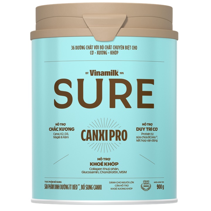 Sữa bột dinh dưỡng vinamilk sure CanxiPro lon 900g