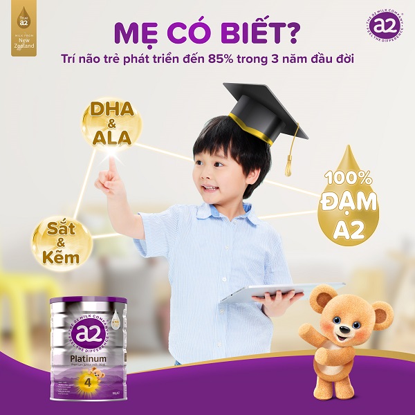 Sữa a2 Platinum số 2 lon 900g cho trẻ từ 6-12 tháng