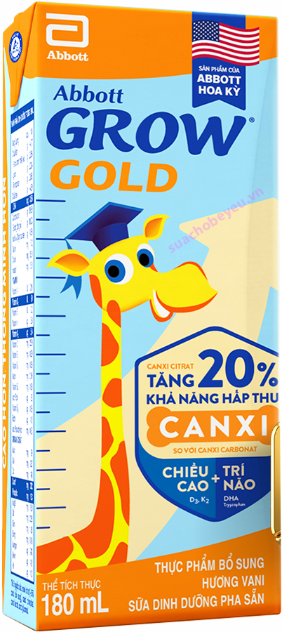 sữa bột pha sẵn abbott grow gold hộp 180ml cho trẻ trên 2 tuổi