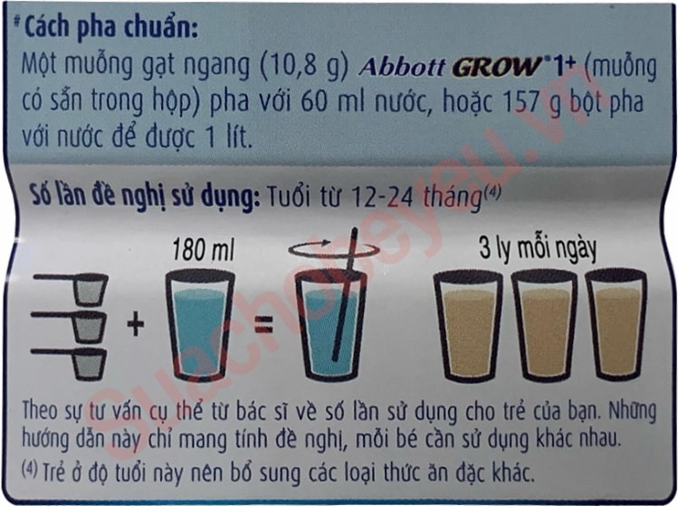 Sữa bột Abbott Grow 1+ lon 850g cho trẻ 1-2 tuổi