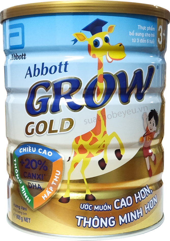 Sữa bột Abbott Grow Gold 3+, lon 850g, trẻ 3-6 tuổi