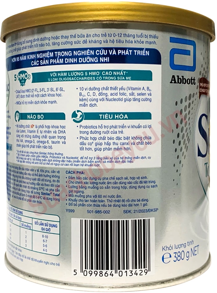 Sữa Similac Total Protection 0+ lon 380g cho trẻ từ 0-12 tháng