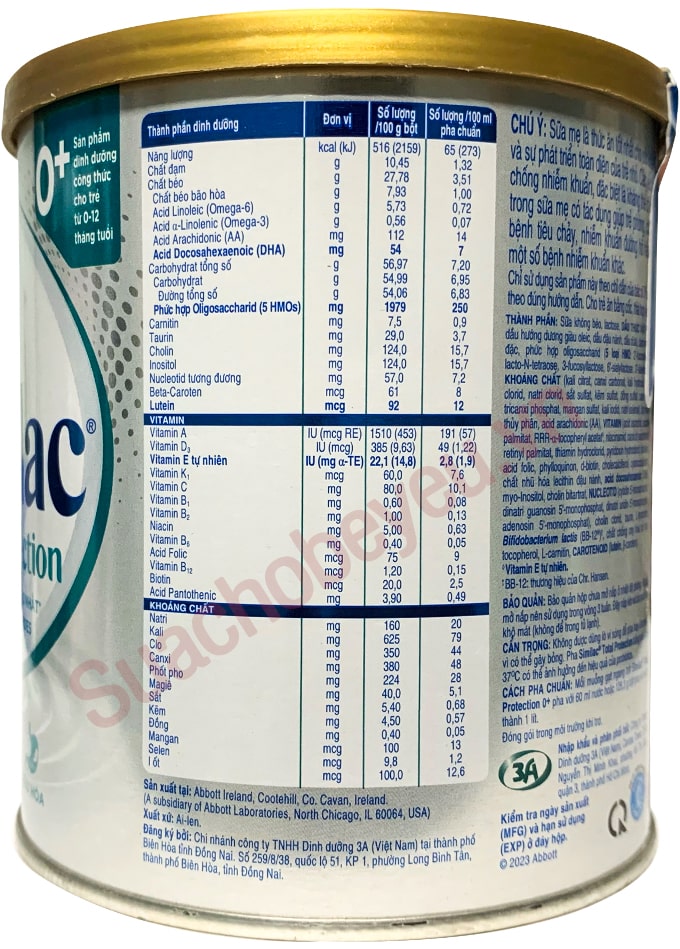 Sữa Similac Total Protection 0+ lon 380g cho trẻ từ 0-12 tháng