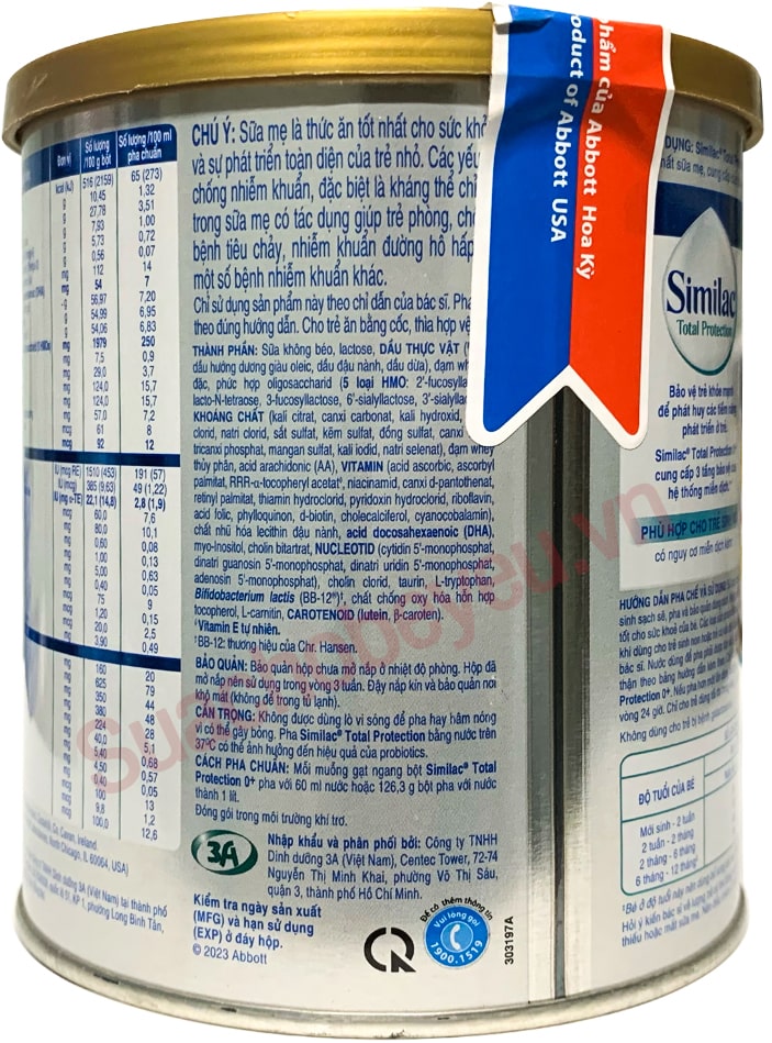 Sữa Similac Total Protection 0+ lon 380g cho trẻ từ 0-12 tháng