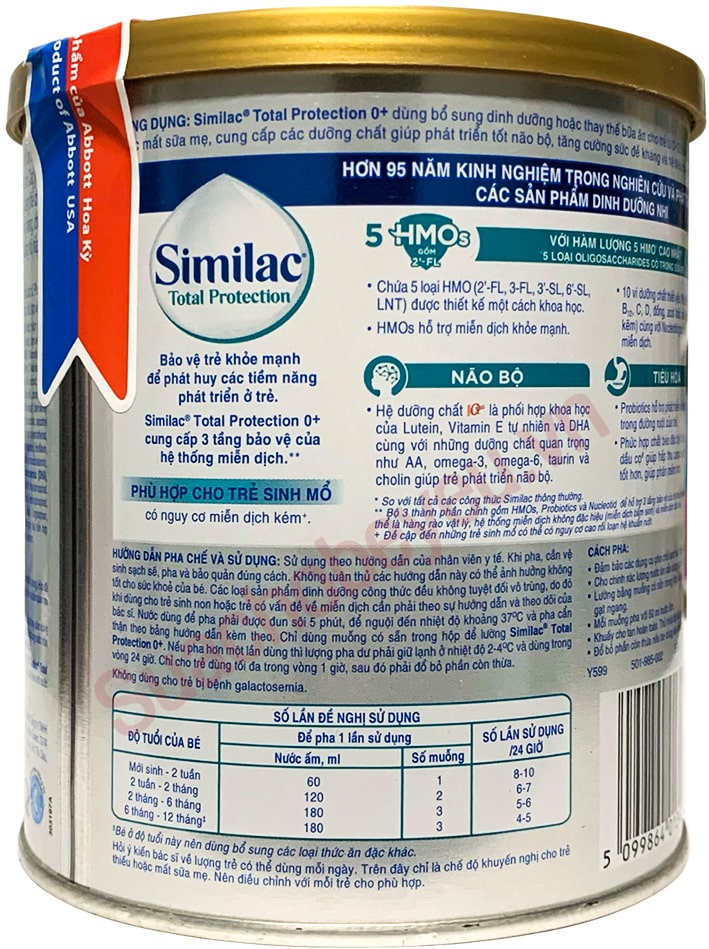 Sữa Similac Total Protection 0+ lon 380g cho trẻ từ 0-12 tháng