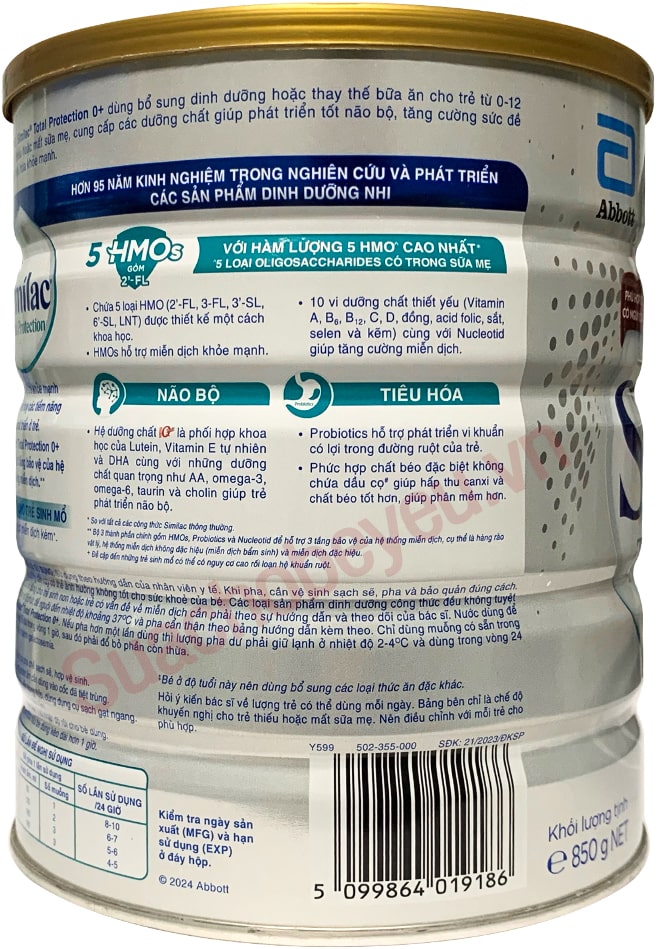 Sữa Similac Total Protection 0+ lon 850g cho trẻ từ 0-12 tháng