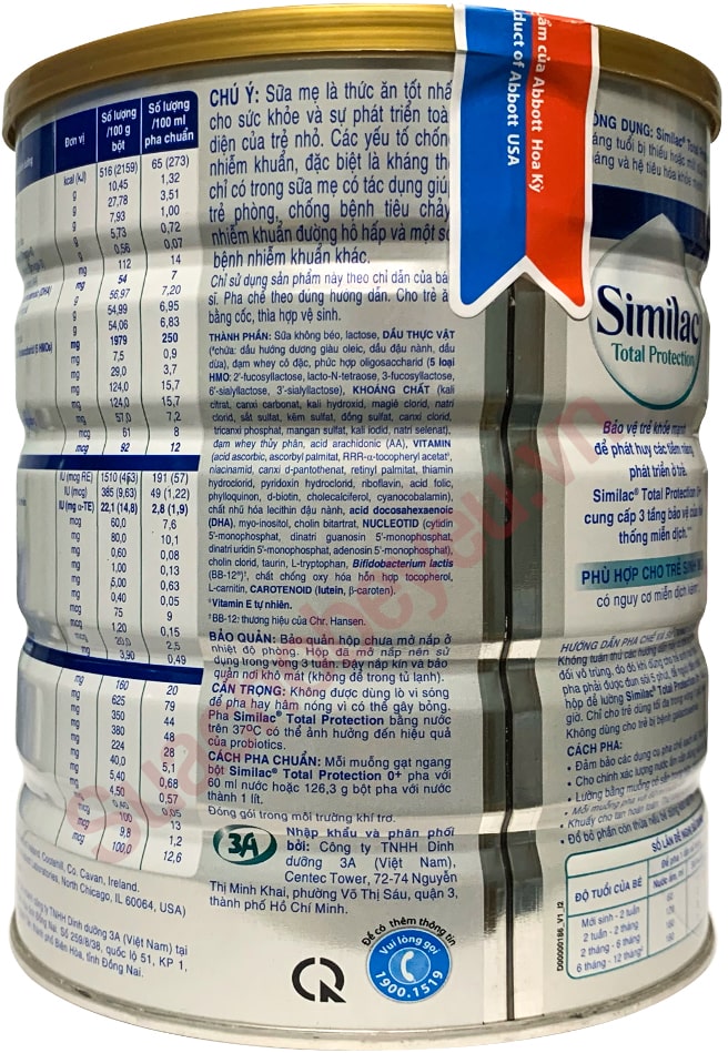 Sữa Similac Total Protection 0+ lon 850g cho trẻ từ 0-12 tháng