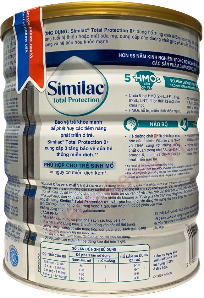 Sữa Similac Total Protection 0+ lon 850g cho trẻ từ 0-12 tháng