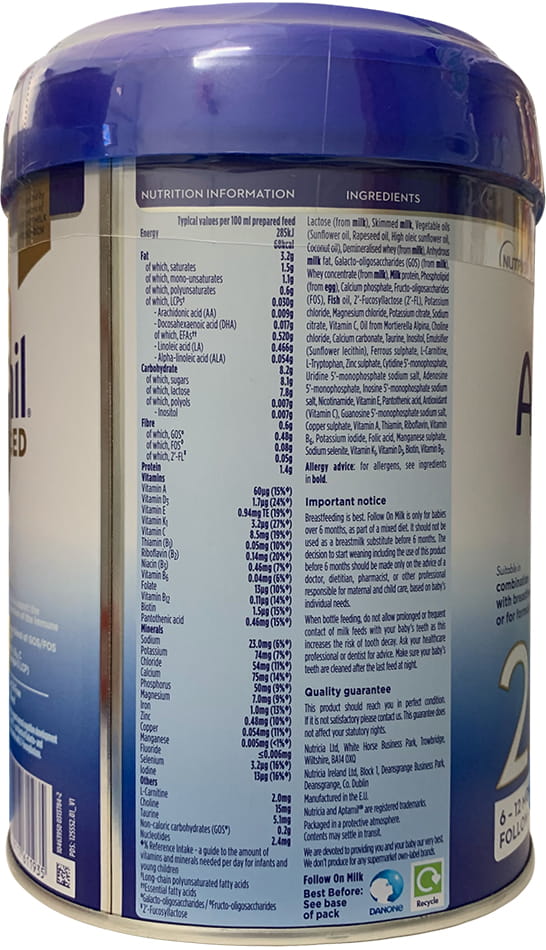 Sữa Aptamil Advanced Anh số 2 lon 800g cho trẻ 6-12 tháng tuổi