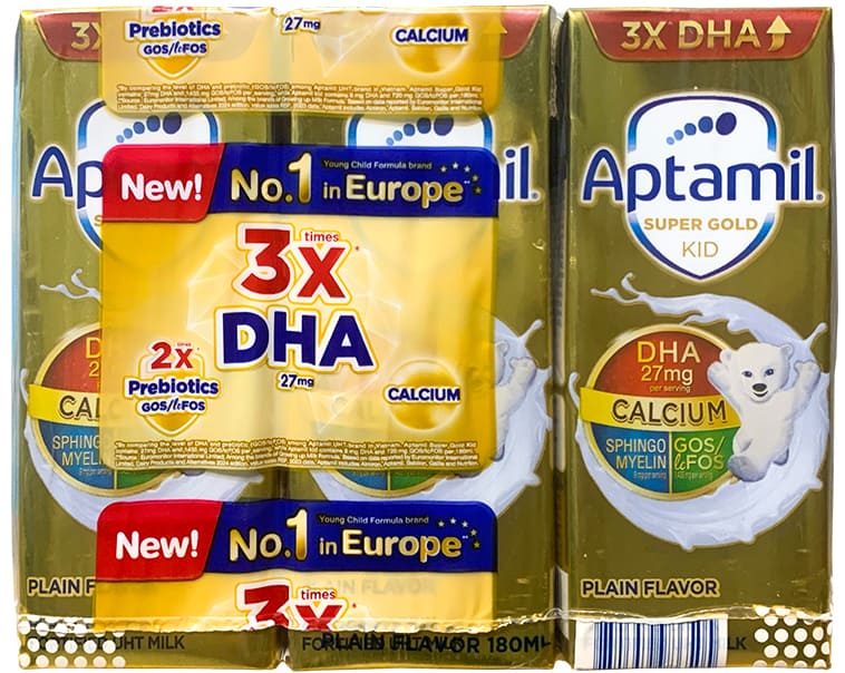 Sữa pha sẵn Aptamil Super Gold Kid hộp 180ml cho trẻ từ 1 tuổi