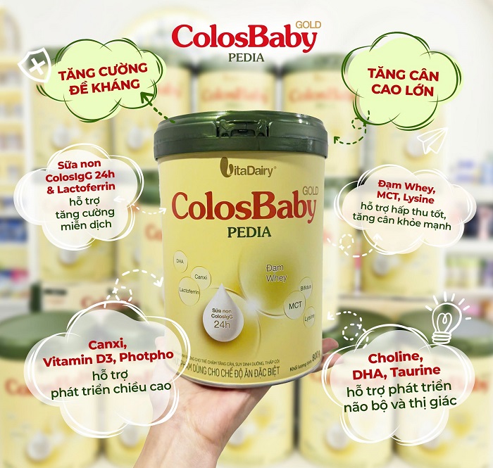 Sữa Colosbaby Gold Pedia lon 800g cho trẻ từ 1-10 tuổi