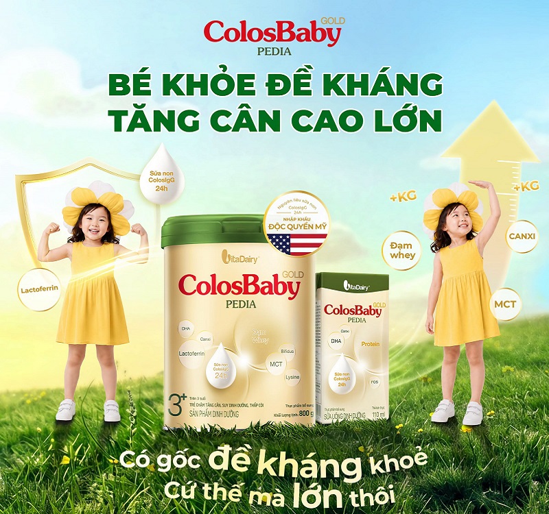 Sữa Colosbaby Gold Pedia lon 800g cho trẻ từ 1-10 tuổi