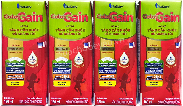 Sữa Colos Gain 180ml tăng cân nhanh cho trẻ từ 1 tuổi