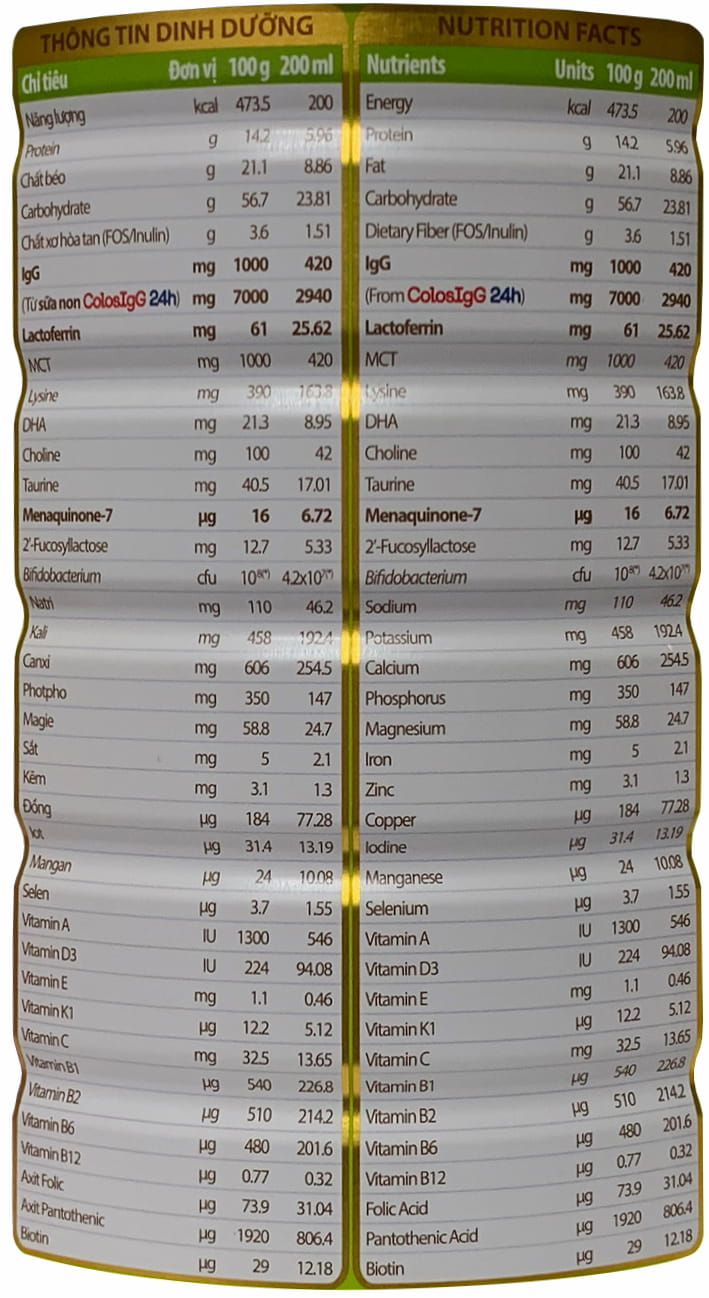 Sữa Colosbaby Gold Pedia lon 800g cho trẻ từ 1-10 tuổi