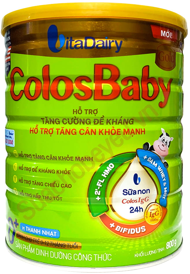 Sữa ColosBaby Gold 0+ vị thanh nhạt lon 800g cho trẻ 0-12 tháng