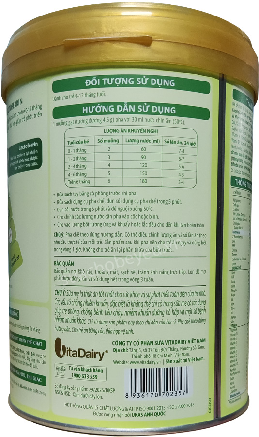 Sữa ColosBaby Lactoferrin 0+ lon 800g cho trẻ 0-12 tháng