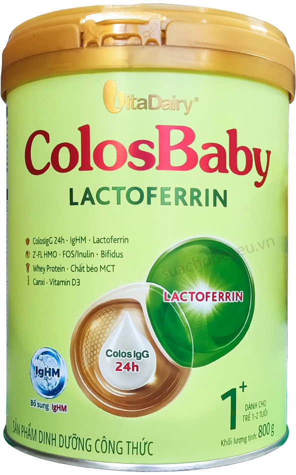 Sữa ColosBaby Lactoferrin 1+ lon 800g cho trẻ 1-2 tuổi