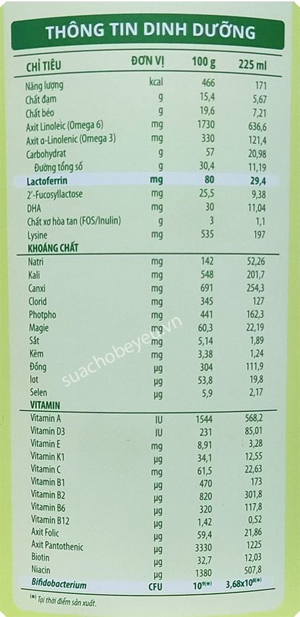 Sữa ColosBaby Lactoferrin 1+ lon 800g cho trẻ 1-2 tuổi