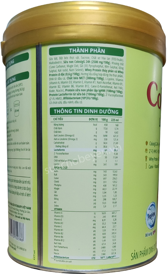 Sữa ColosBaby Lactoferrin 2+ lon 800g cho trẻ trên 2 tuổi