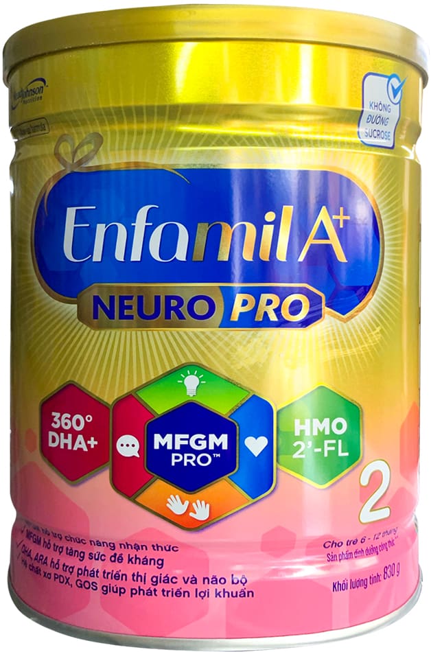 Sữa Enfamil A+ số 2 lon 830g cho trẻ 6 đến 12 tháng tuổi