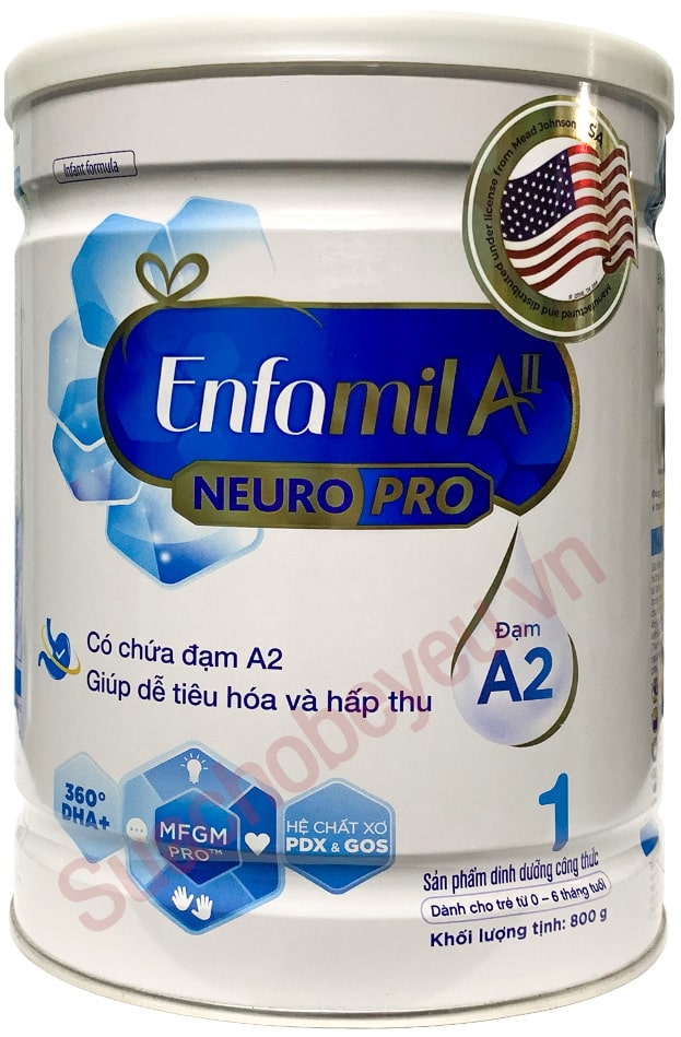 Sữa Enfamil đạm A2 NeuroPro số 1 lon 800g cho trẻ từ 0-6 tháng