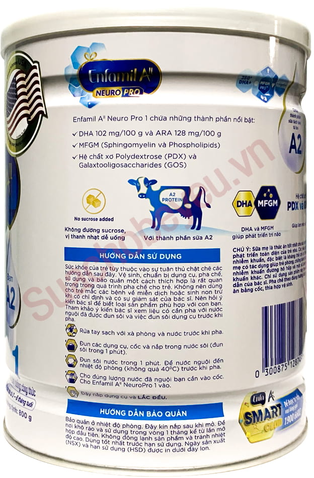 Sữa Enfamil đạm A2 NeuroPro số 1 lon 800g cho trẻ từ 0-6 tháng