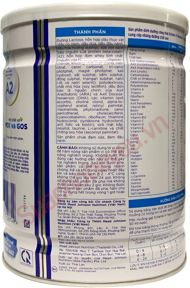 Sữa Enfamil đạm A2 NeuroPro số 1 lon 800g cho trẻ từ 0-6 tháng