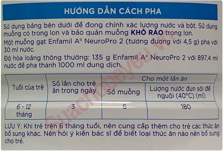 Sữa Enfamil đạm A2 NeuroPro số 2 lon 800g cho trẻ từ 6-12 tháng