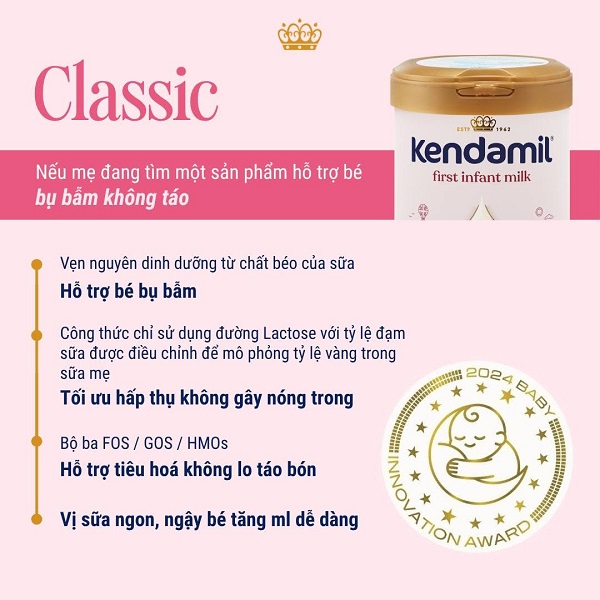 Sữa Kendamil Classic số 1 lon 800g cho trẻ 0-6 tháng
