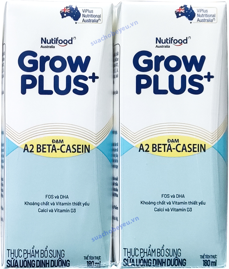 Sữa pha sẵn Nutifood Grow Plus+ đạm A2 hộp 180ml