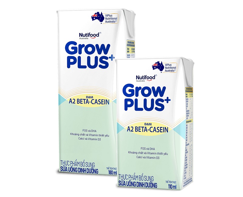 Sữa pha sẵn Nutifood Grow Plus+ đạm A2 hộp 180ml