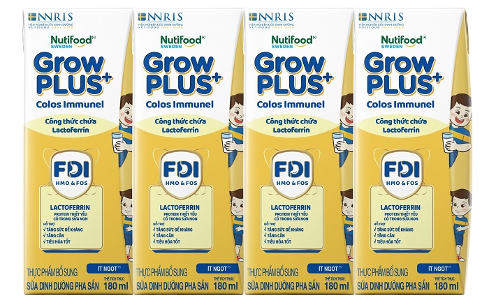 Sữa pha sẵn Nutifood Grow Plus+ Colos Immunel hộp 180ml