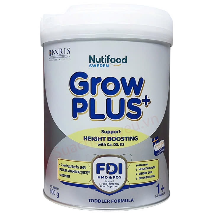 Sữa bột Nutifood Grow Plus+ Bạc số 1+ cho trẻ từ 1 tuổi lon 800g