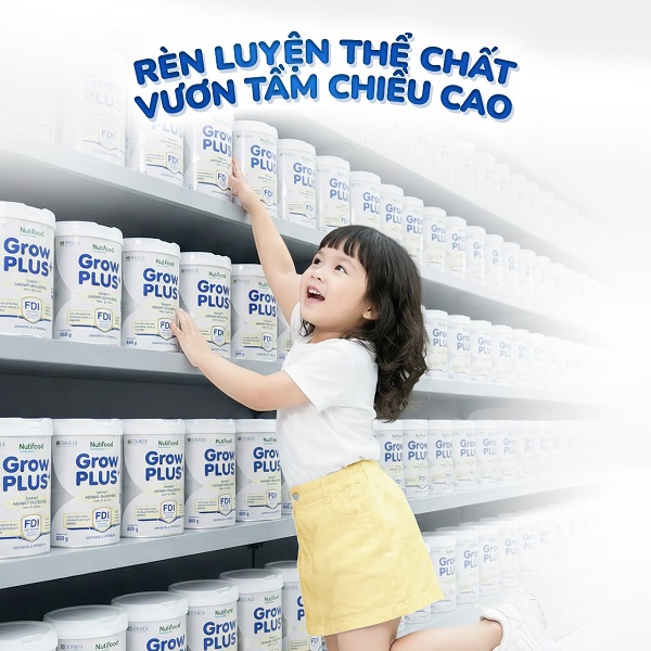 Sữa Nuti Grow Plus + Bạc hộp 180ml cho trẻ từ 1 tuổi